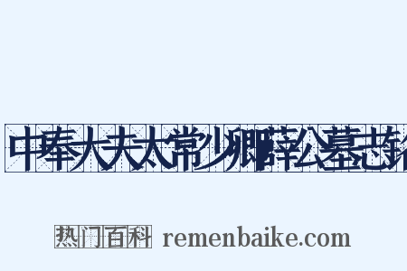 中奉大夫太常少卿薛公墓志铭是什么意思的图片